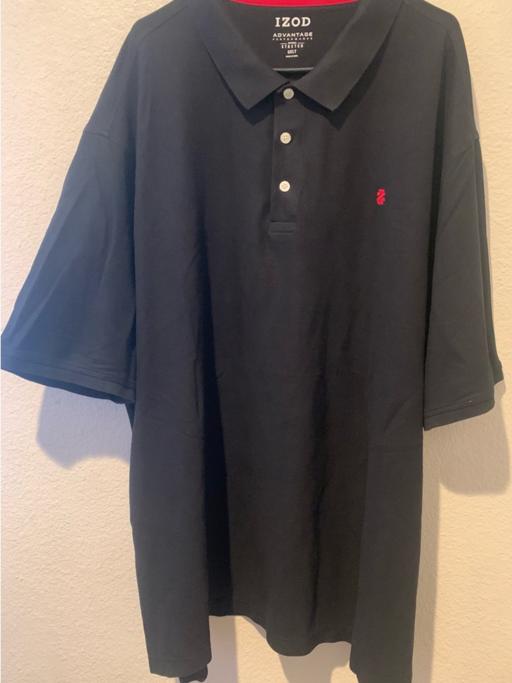 Izod Men's Black Polo with Red Embroidered Logo